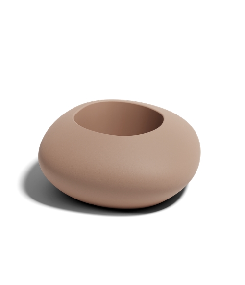 Donica nowoczesna kamień w kolorze beżowym mokka